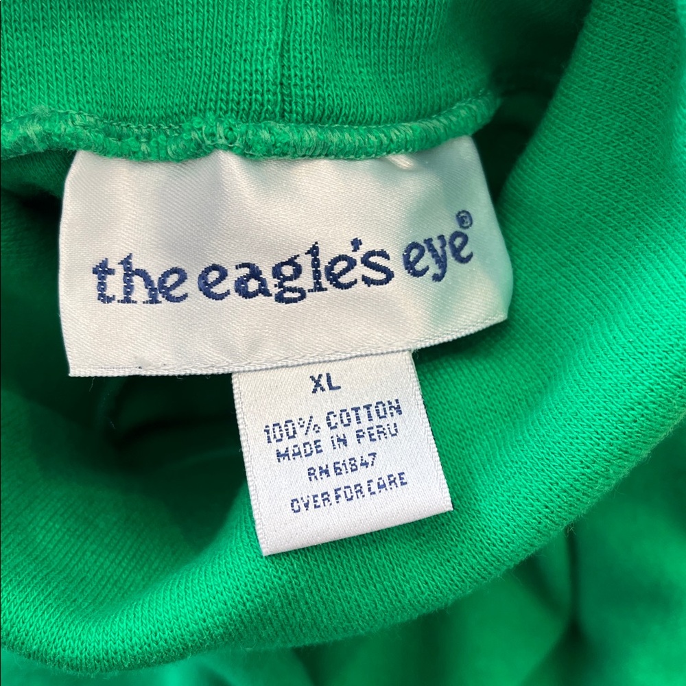 The Eagle’s Eye vintage bright green 100% cotton turtleneck size XL - Picture 5 of 8